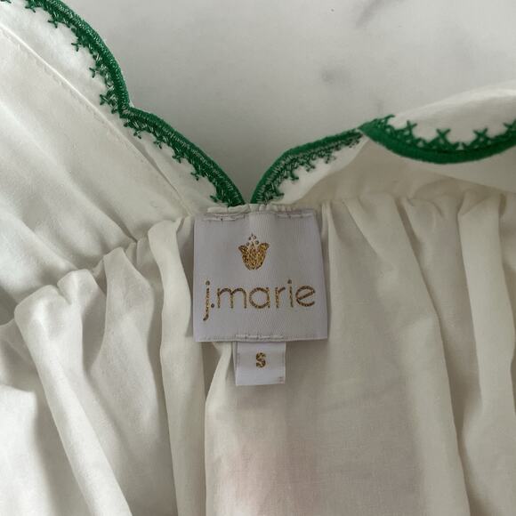 J. Marie The Tessie Embroidered blouse Sz small Peplum Cottage Core artsy top - Picture 3 of 10